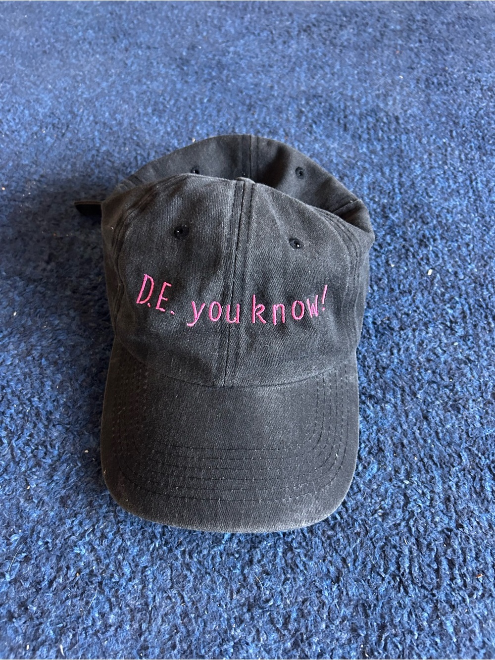 Ecko Unlimited Black Cap with Pink Embroidered "D.E. you know!"